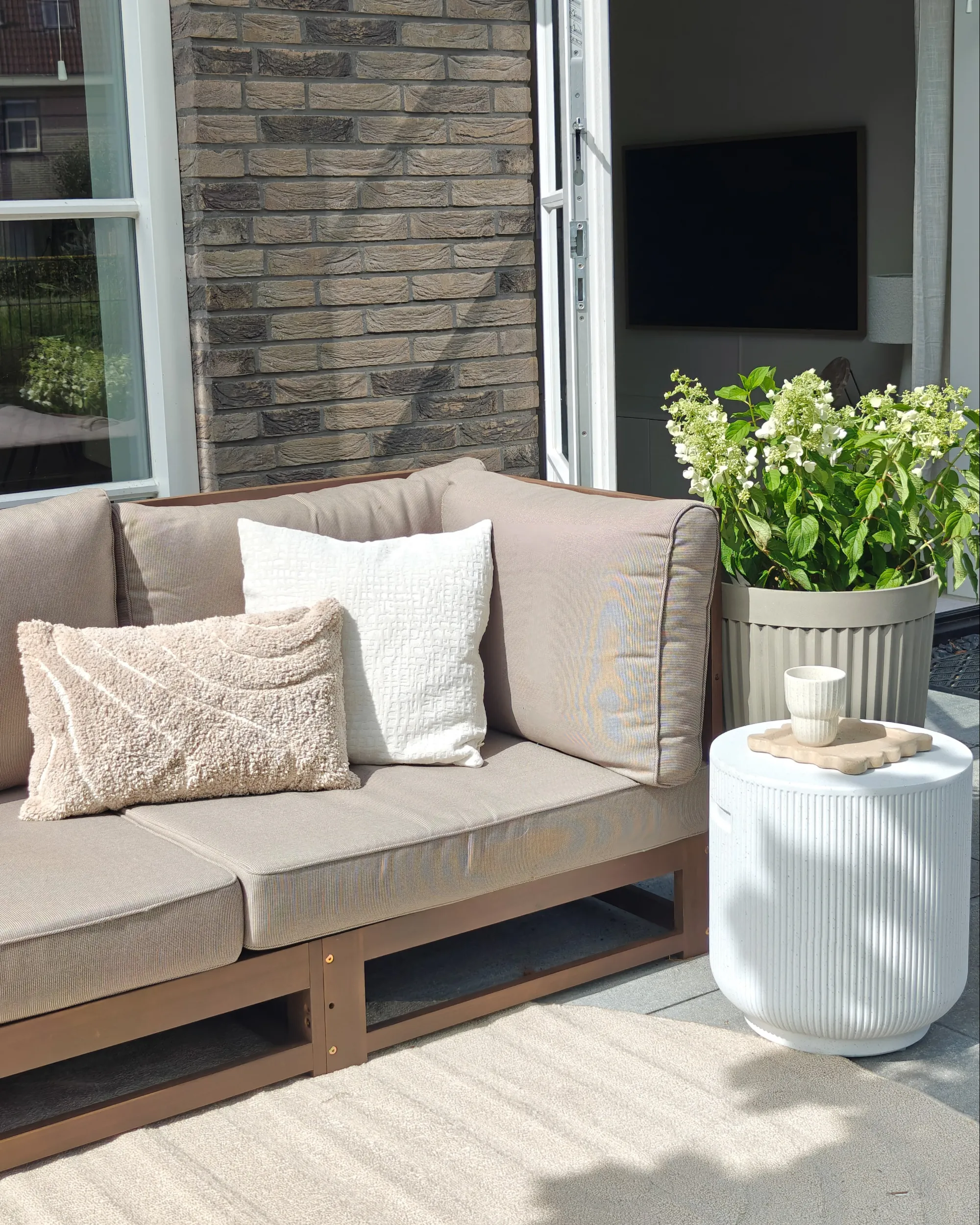 Tuin loungebank 3-zits TRANI modulair Gecertificeerd acaciahout Donkerbruin