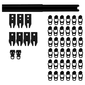 Intensions complete set uitschuifbare gordijnrail Plus zwart 160-300 cm