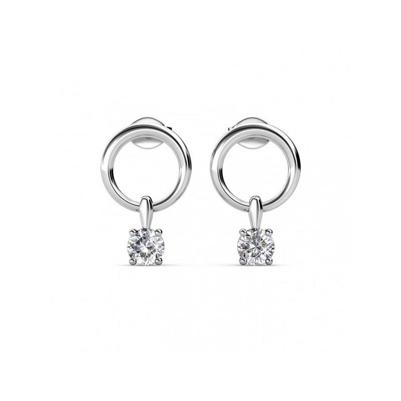 Boucles d'oreilles Octavia - Argenté et Cristal