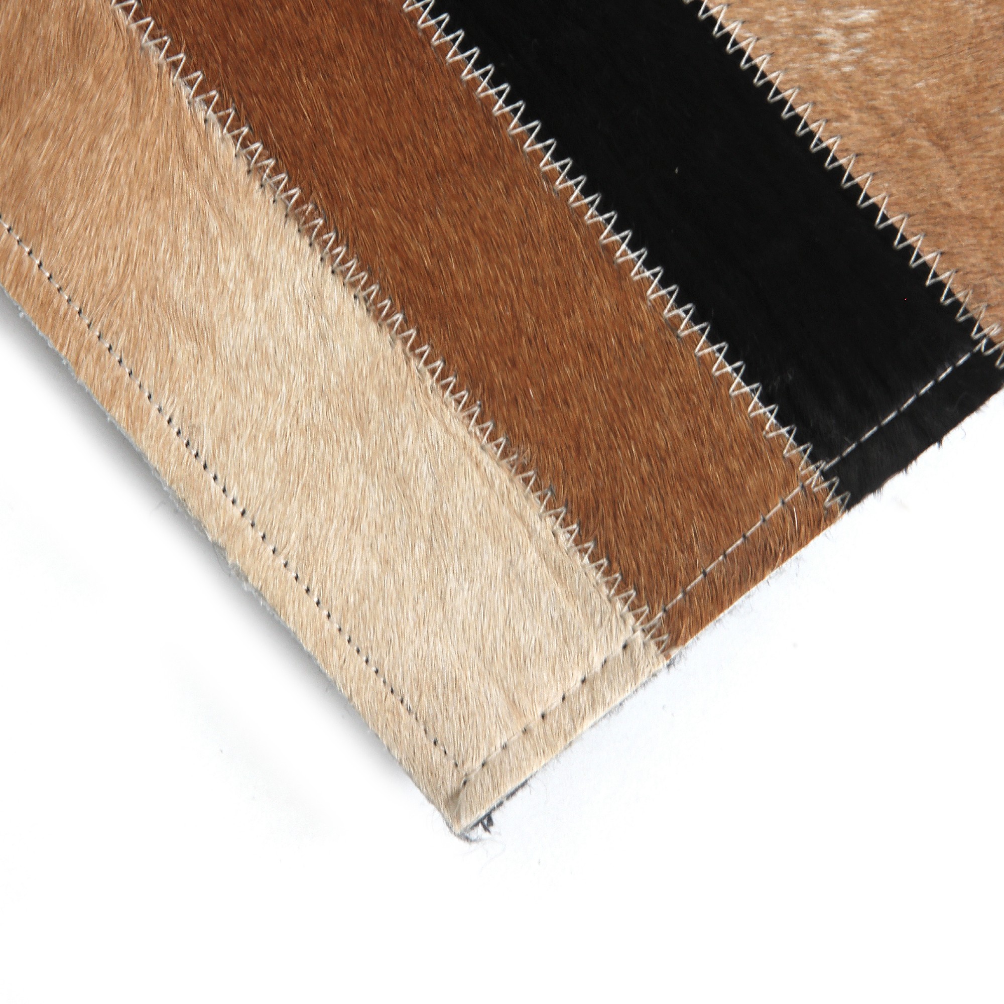Kuhfell-Teppich 'Lewis', schwarz, weiß, braun, T 140 cm, B 200 cm von fischer's lagerhaus