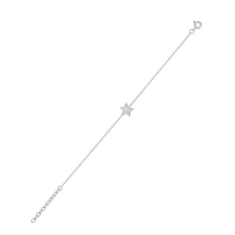 Bracelet Femme - Oxyde de zirconium - Argent 925 - Longueur : 18 cm