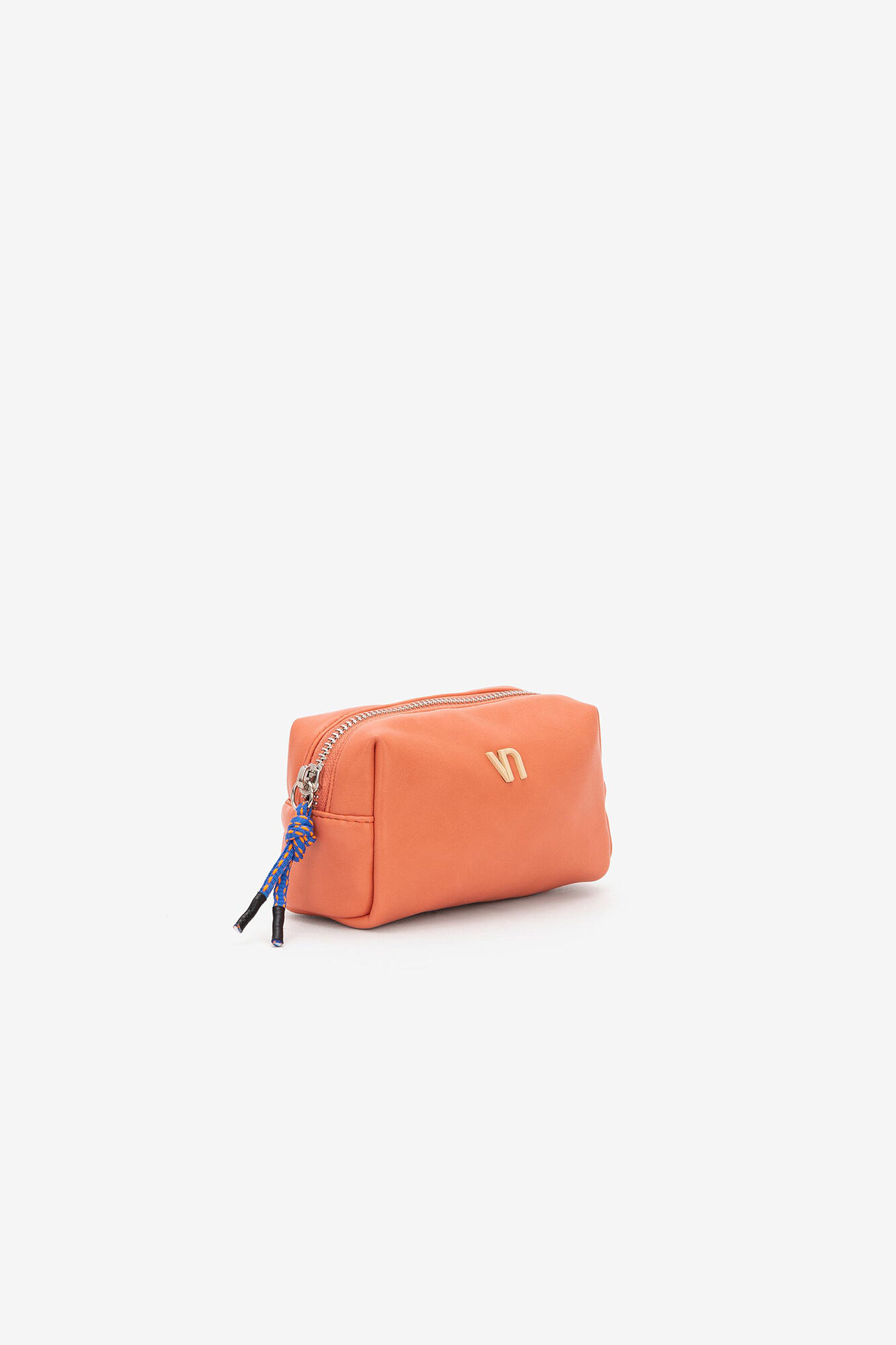 Bolsa acolchoada com cordão em rosa contrastante
