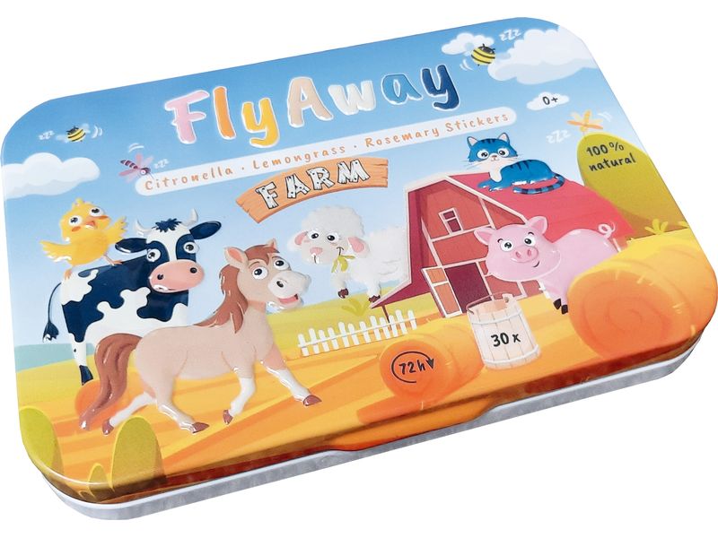 FlyAway Insektenstich-Pflaster Farm 30 Stk. Strickers Farm für Kinder
