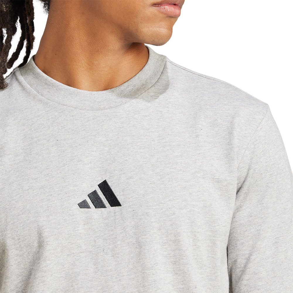adidas Essentials Small Logo Single Jersey T-Shirt Herren medium grey heather