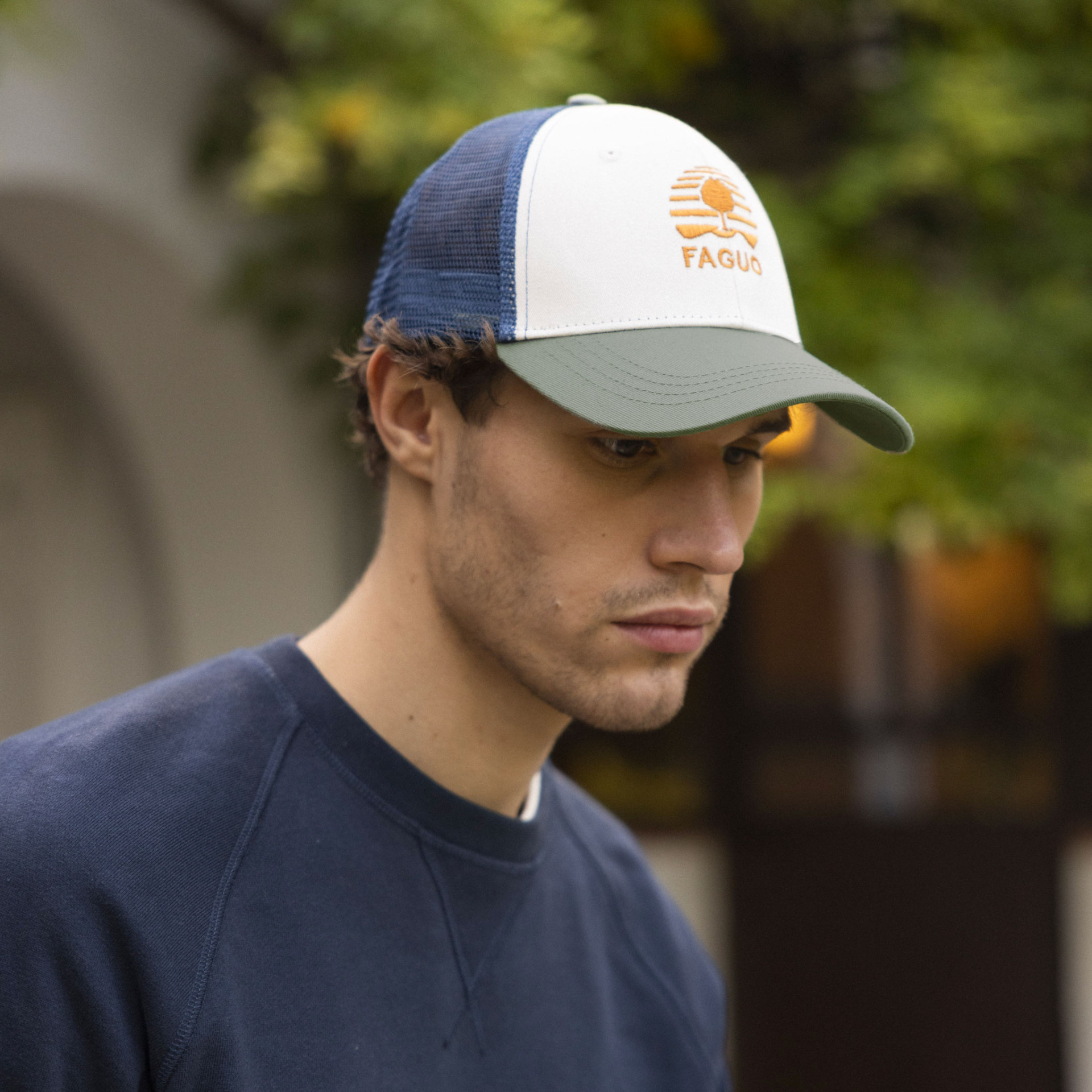 Casquette vert d'eau & bleue Coton et polyester - modèle Cap trucker
