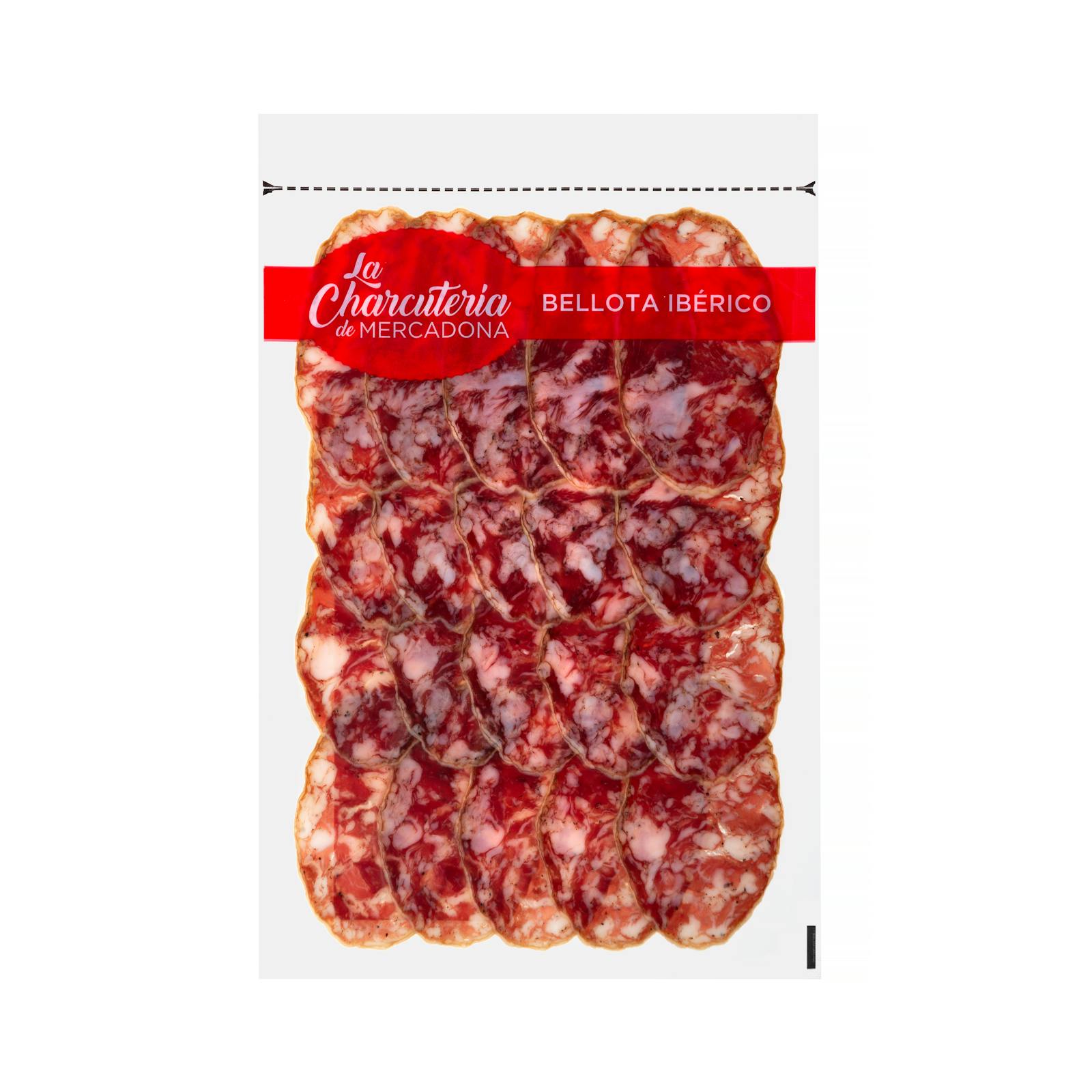 Saucisson ibérique nourri au gland coupé à la machine