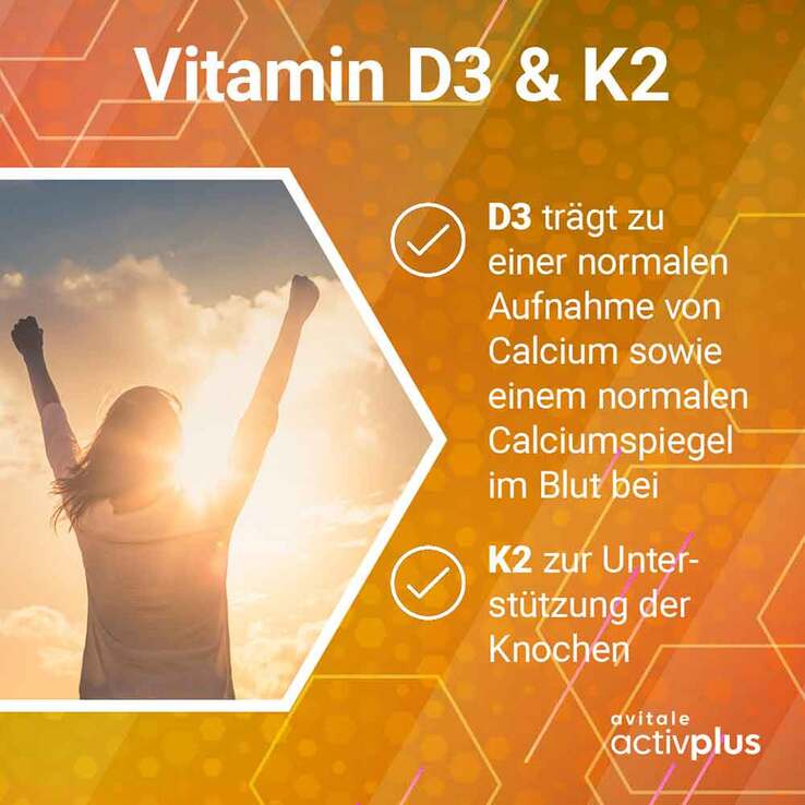 Activplus Vitamin D3 5000 I.E. + K2 Depot Tabletten, 180 St