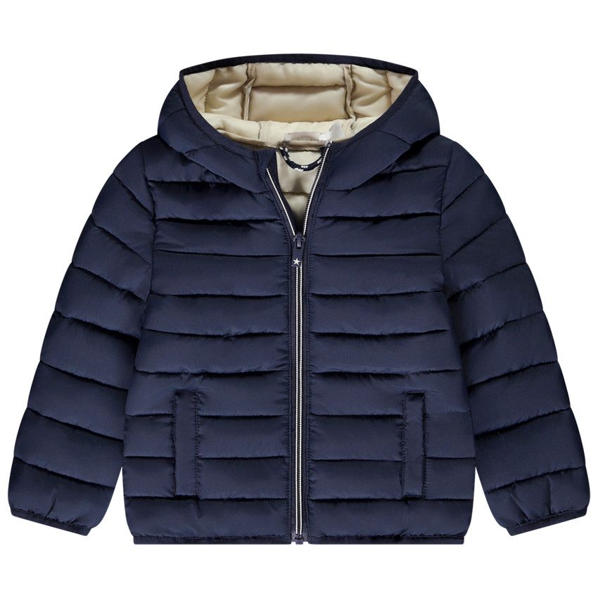 Doudoune rembourrée à capuche pour bébé garçon - Bleu marine