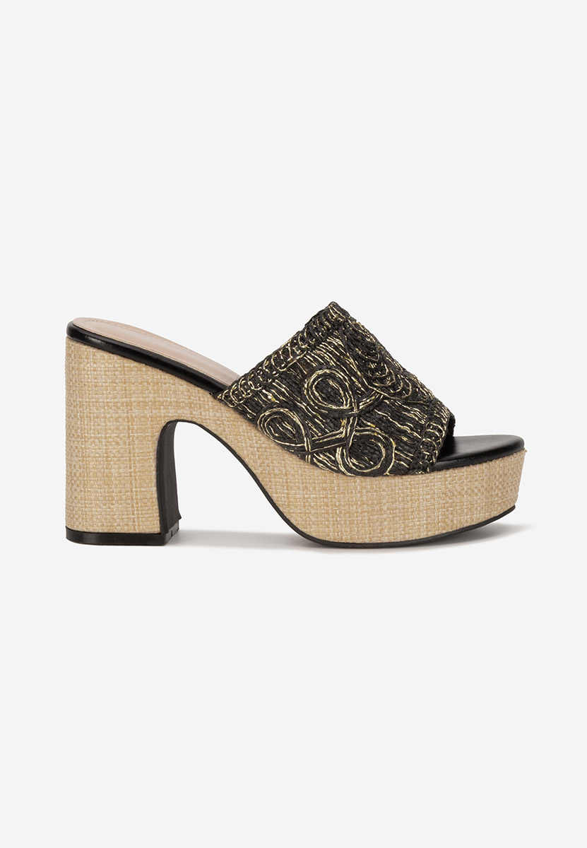 Mules à talon épais noirs Rossena