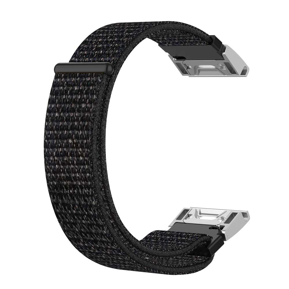 (Gr. XXL) Garmin Fenix 6S / 6S Pro / 5S / 5S Plus Nylon Klettverschluss Ersatz Armband (Gelenkumfang 197-257 mm) - Schwarz