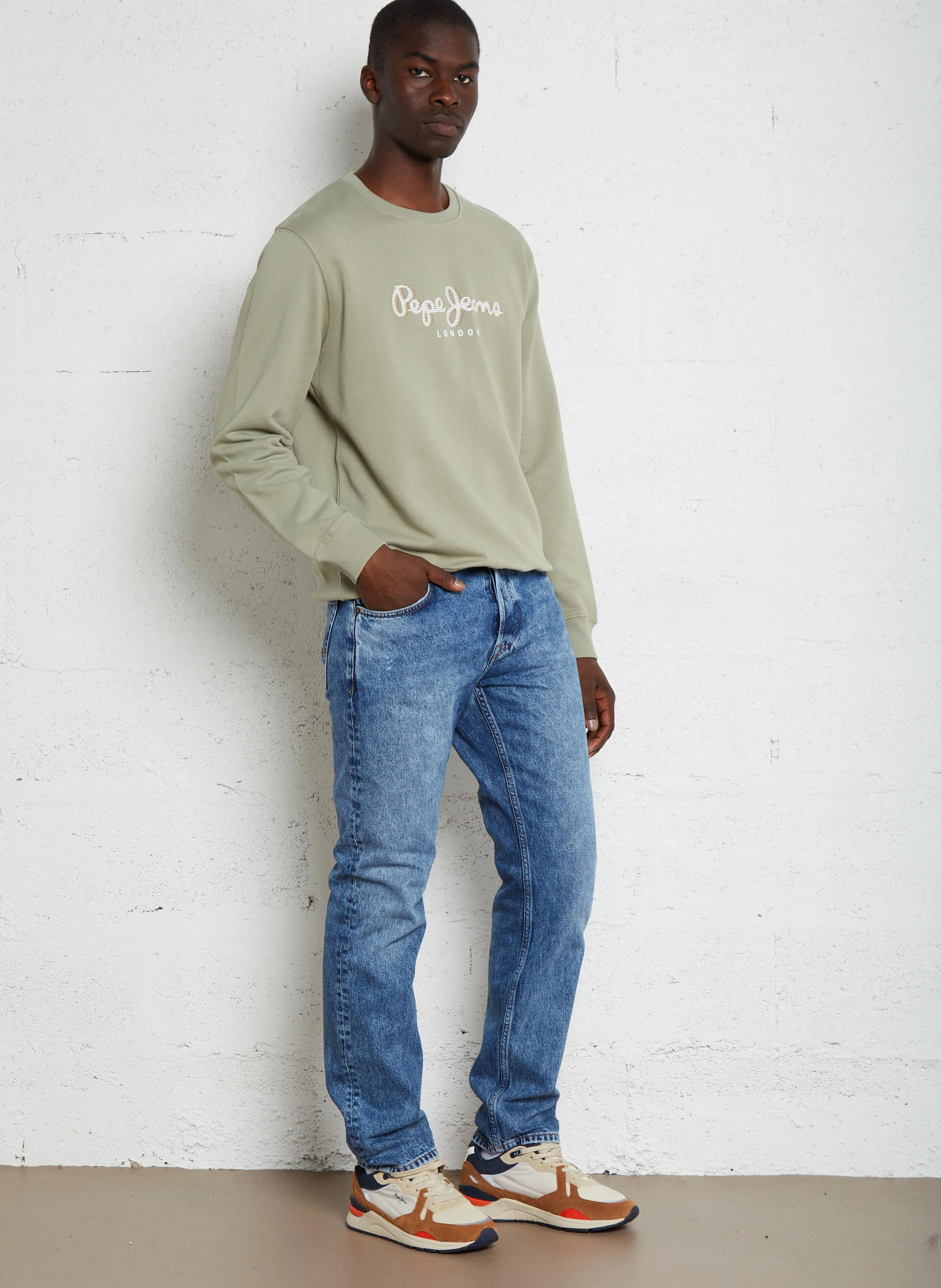 Jean droit en coton | Bleu