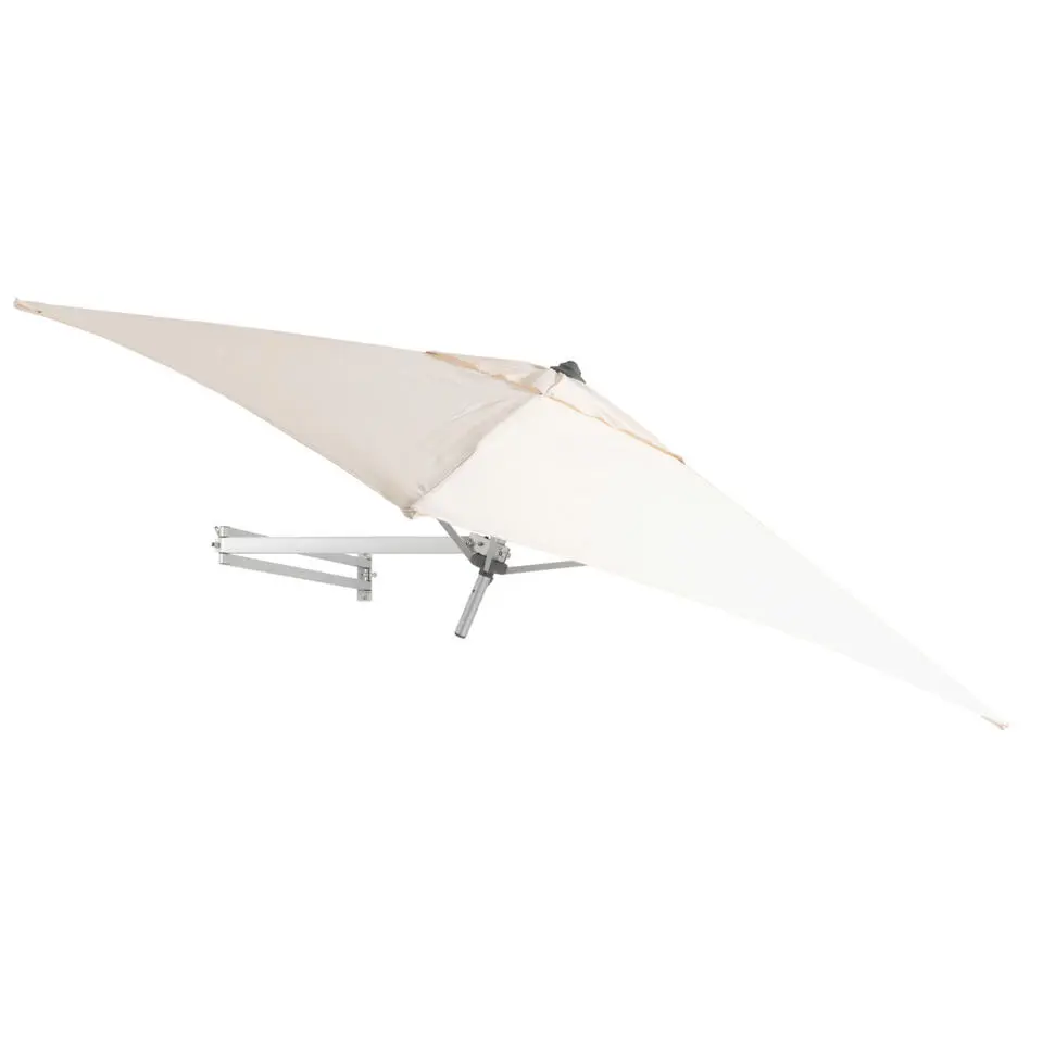 Muurparasol Vierkant - 200x200cm - met muurbevestiging - Ecru - Gebroken wit