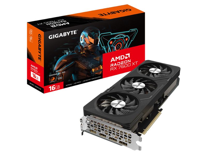 Gigabyte Grafikkarte AMD Radeon RX 7600 XT Gaming OC Gaming Grafikkarte mit 16 GB GDDR6-Speicher