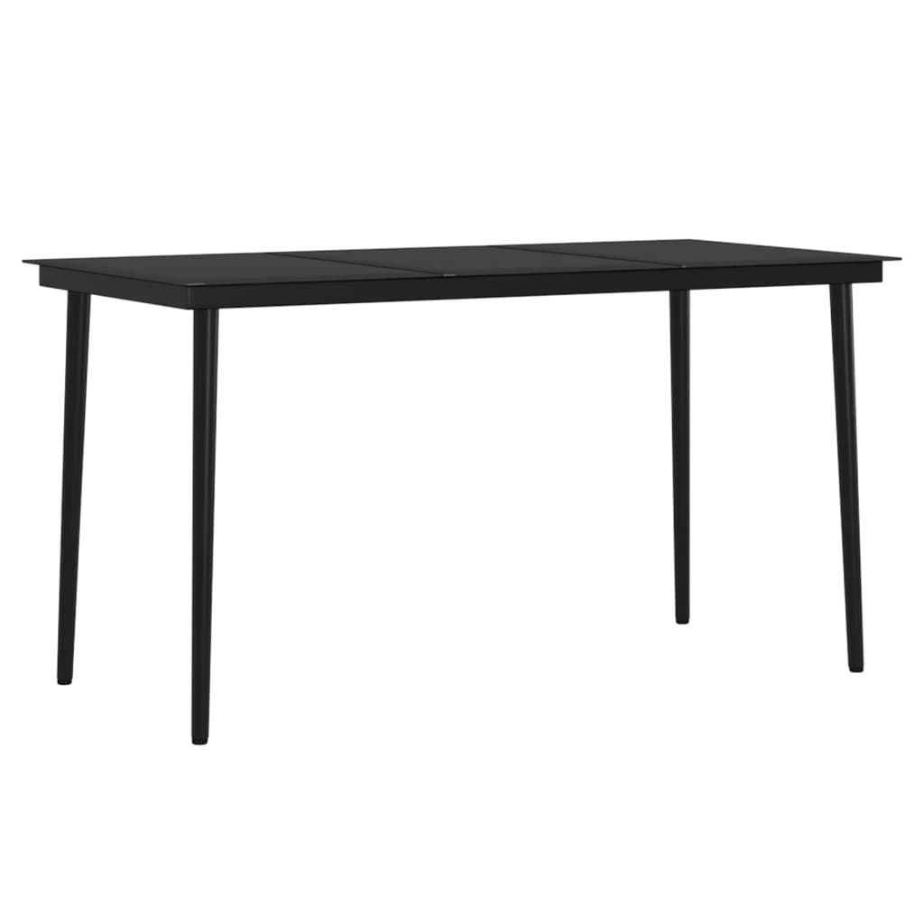 Mobilier de salle à manger de jardin coussins 5 pièces beige/noir