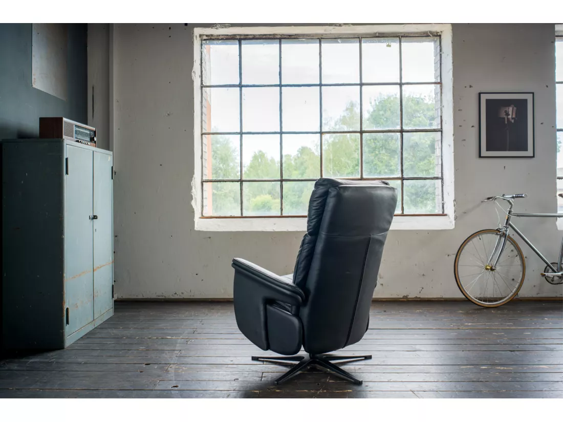 Fauteuil - Noir cuir - NAMA