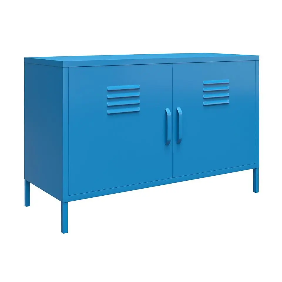 Cache - Wandkast met 2 blauwe metalen deuren