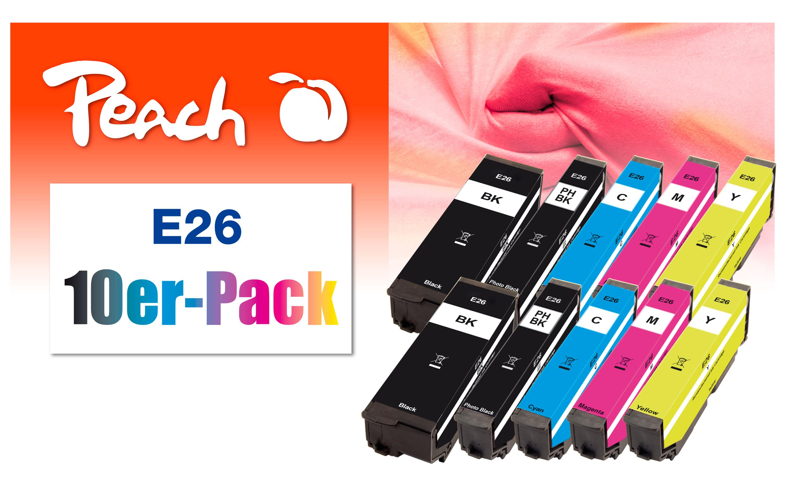 Tinte Epson Nr. 26 je 2x BK, PHBK, C, M, YTintenset: je 2x Fotoschwarz, Schwarz, Cyan, Magenta und Gelb