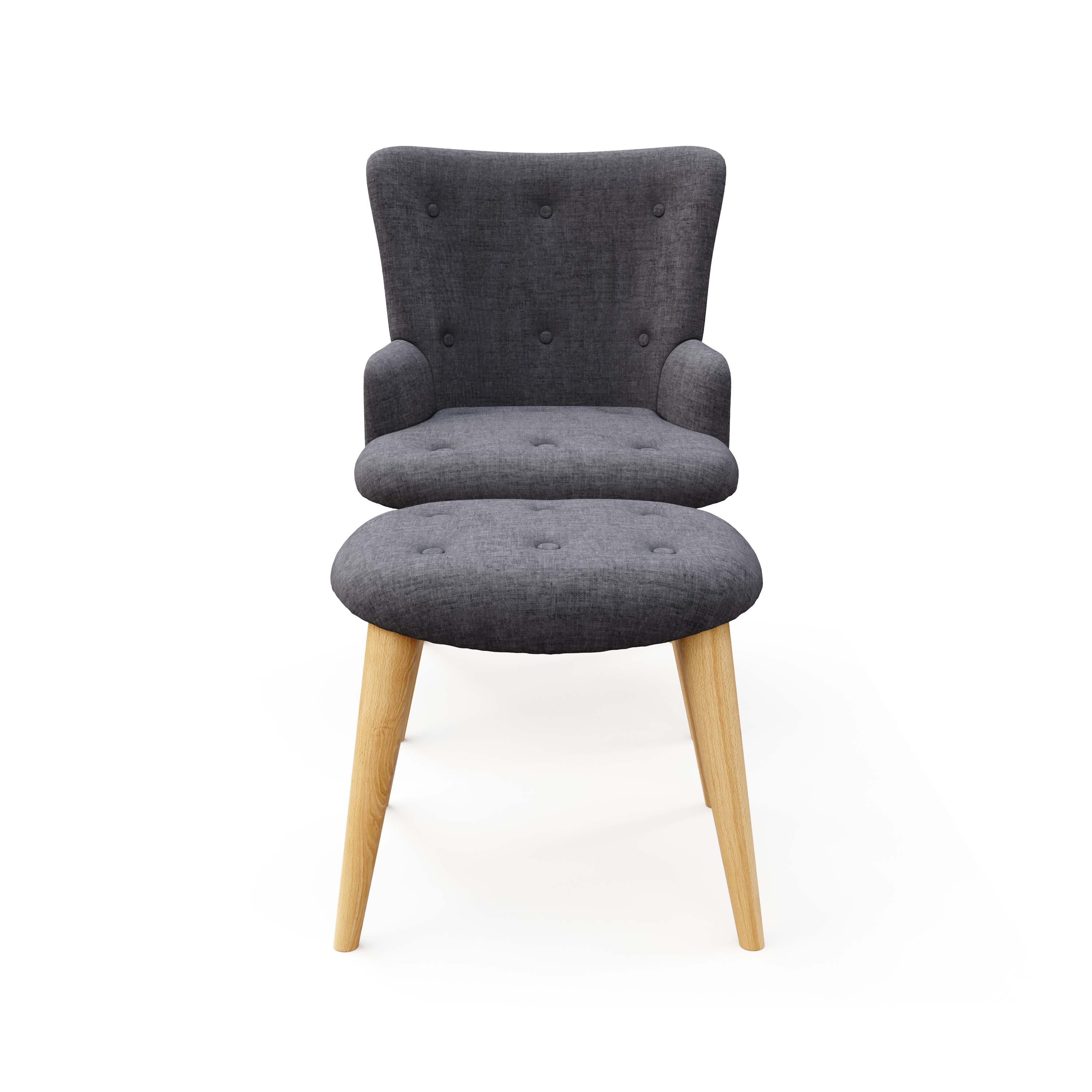Sessel mit Hocker NEVIO anthrazit