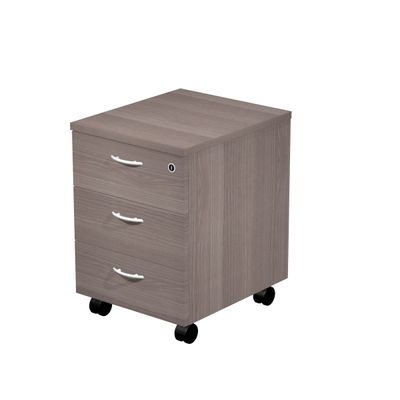 Caisson mobile Trend - L41,8xP52xH59,5 cm - monté - 3 tiroirs avec serrure - imitation frêne Toscan