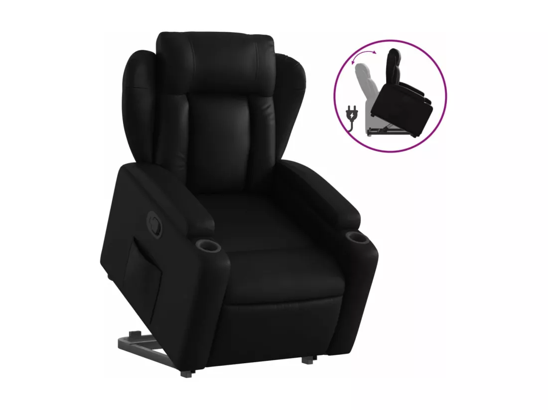Fauteuil inclinable Noir Similicuir