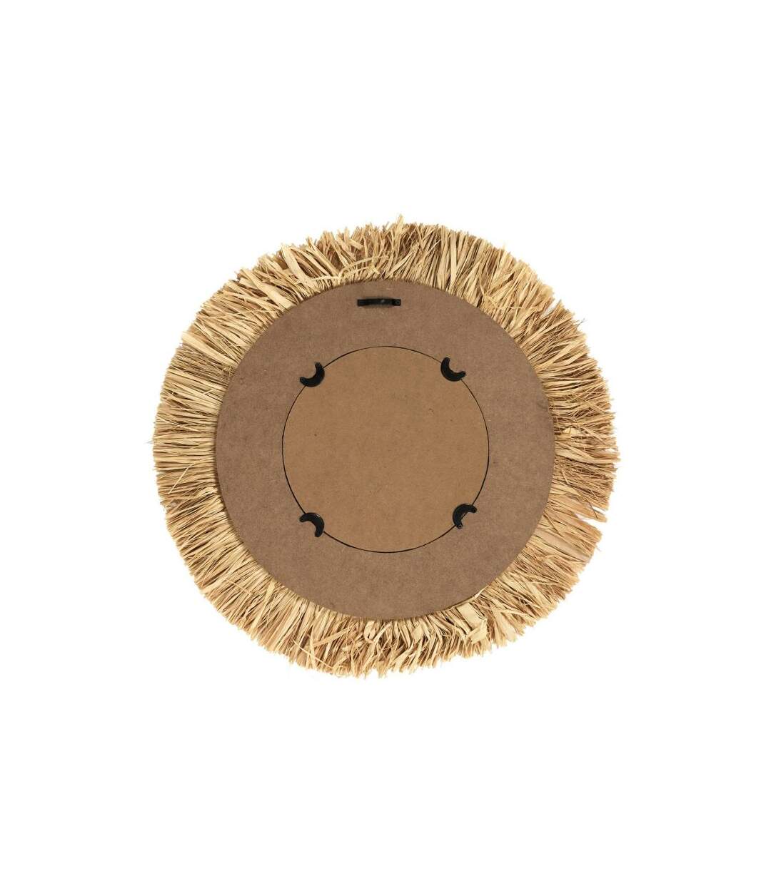Paris Prix - Miroir Mural En Paille sauvage 58cm Beige & Noir