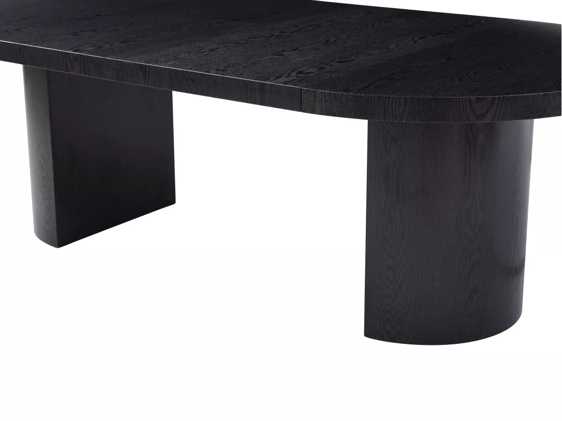 Table à manger extensible 4 à 12 personnes en MDF - Noir - SIDRINA