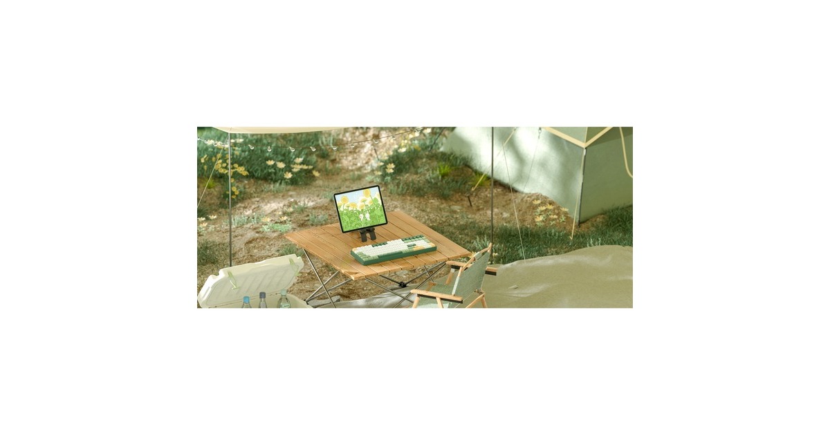 IqunixF97 Camping Wireless Mechanical Keyboard, gaming toetsenbord  (Groen/oranje, US lay-out, IQUNIX Moonstone Turbo, RGB leds, 96%, Hot-swappable, PBT, 2.4GHz | Bluetooth 5.1 | USB-C)