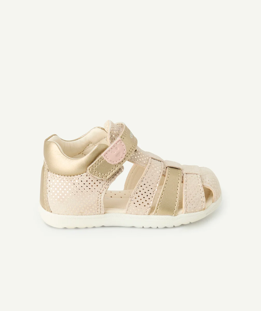 GEOXsandales fermées bébé fille macchia à scratch couleur dorée
