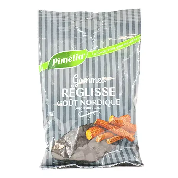 Gomas de alcaçuz Pimelia sabor nórdico sem açúcar 100g