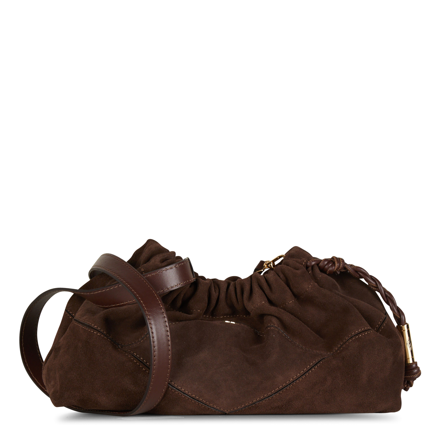 JUNE - Sac à main en cuir velours | Marron