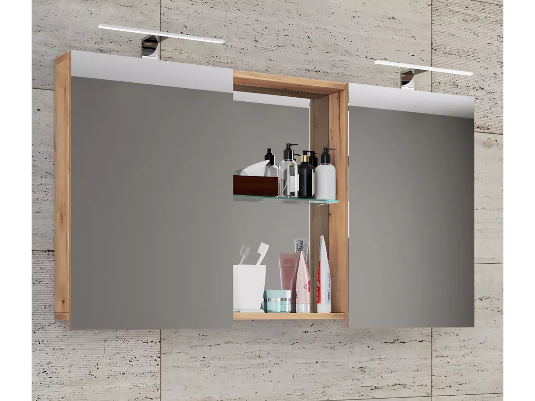 armoire de toilette miroir Budasi avec étagère