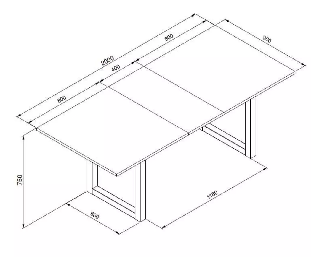 Esstisch mit Auszug Denver 160/200 x 90 cm