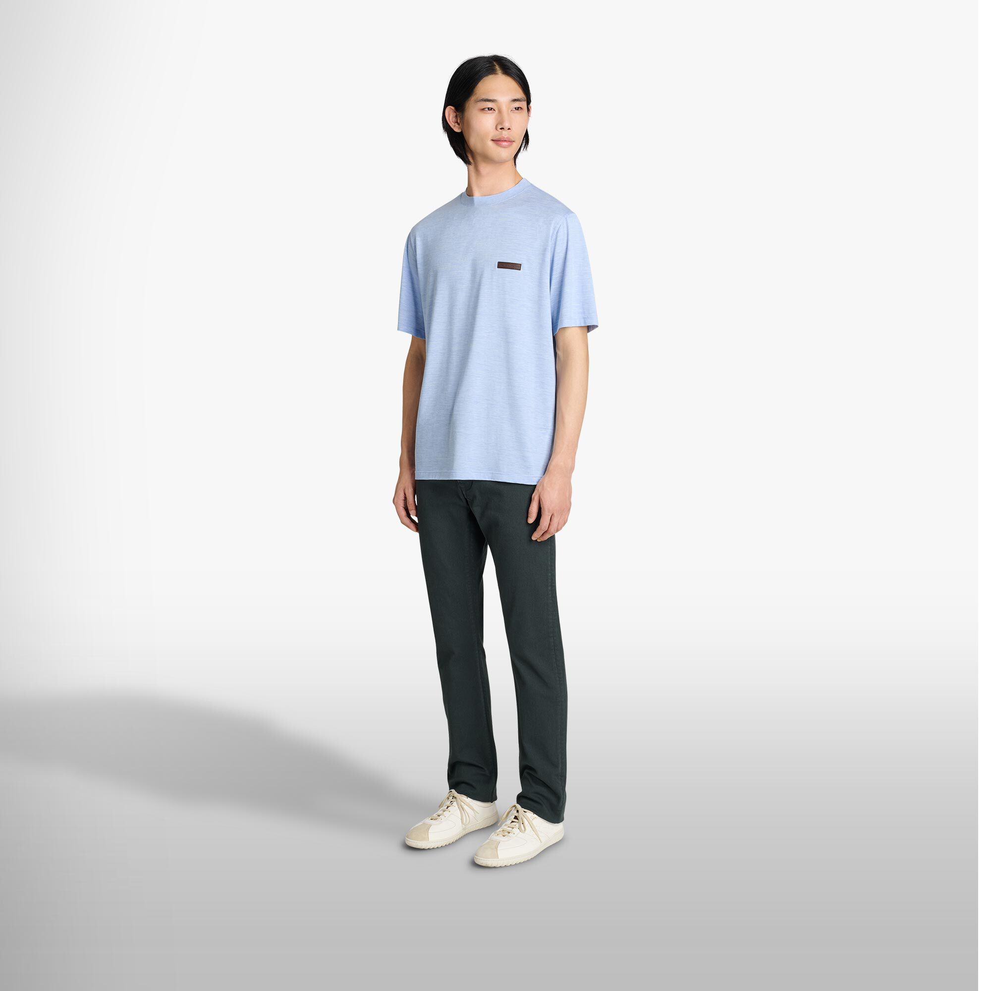 T-Shirt Avec Detail En Cuir