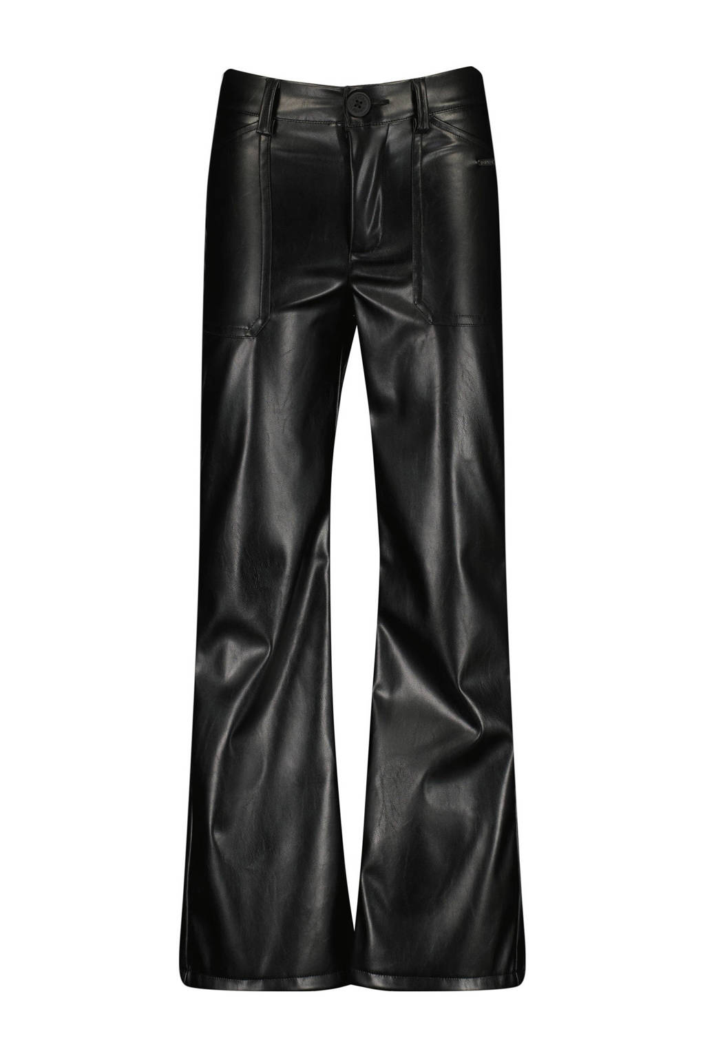 Raizzed imitatieleren straight fit broek Ayla zwart