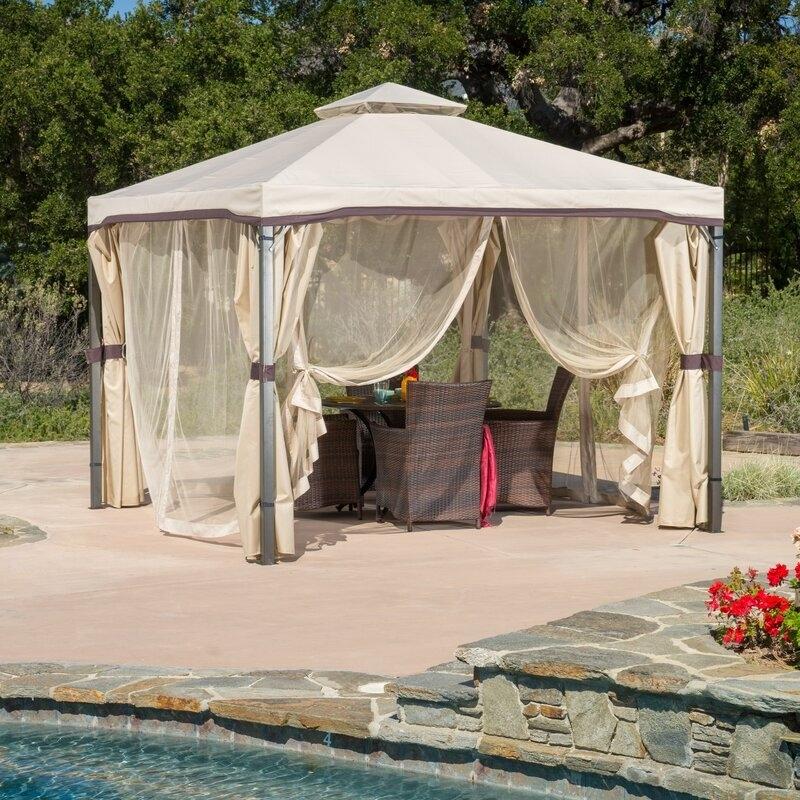 Gazebo de metal para pátio Franz, 3 m de largura x 3 m de profundidade