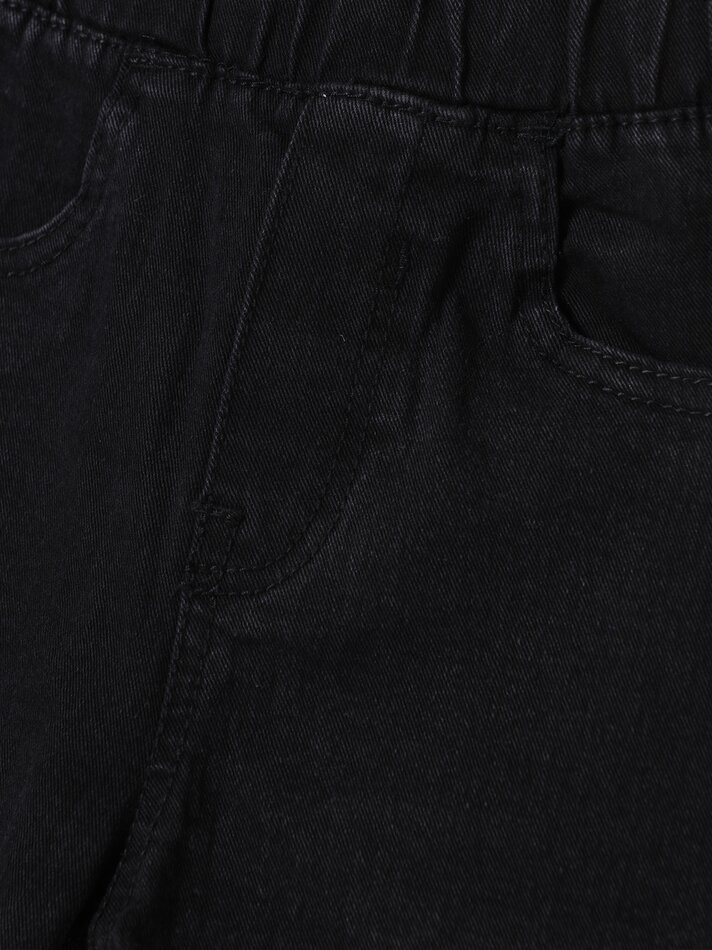 Shorts de moletom jeans - Preto