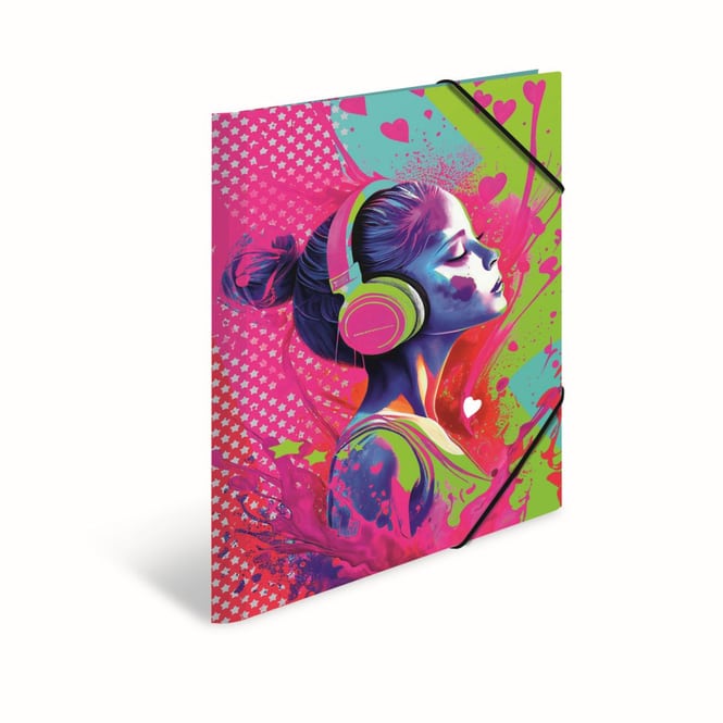 Sammelmappe A3 - Eck-Gummizug - Music Girl