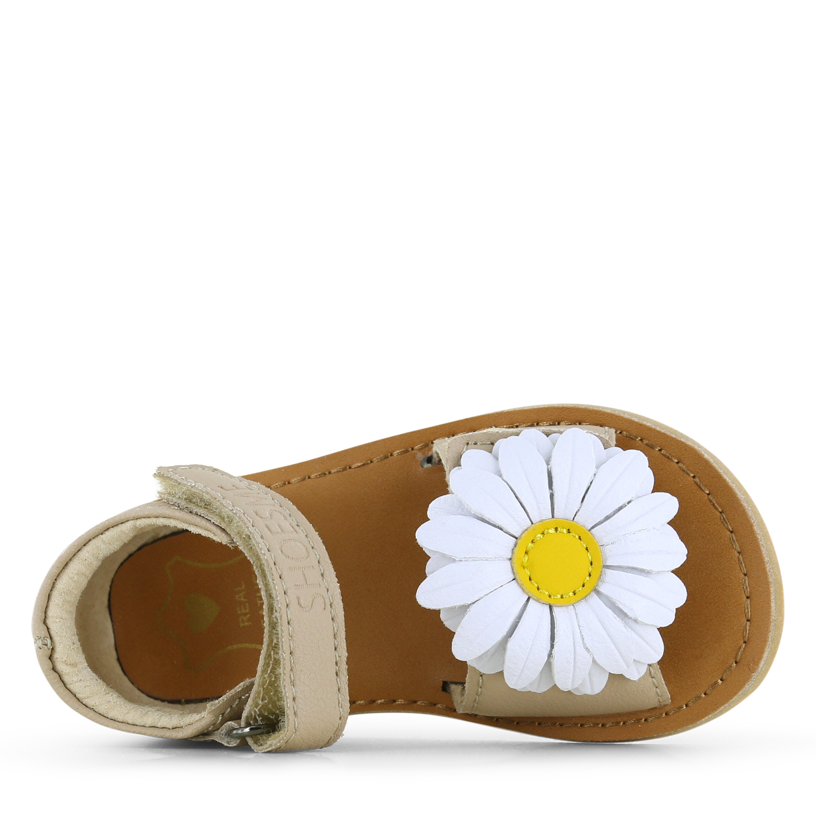 Shoesme taupe sandaal met bloem Microfiber leer | Meisjes schoenen