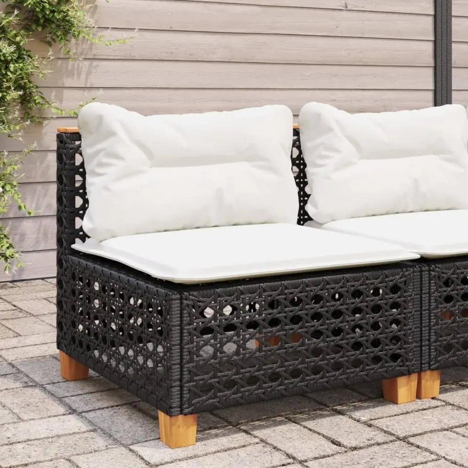 vidaXL - Tuinbank - Zwart - Poly rattan