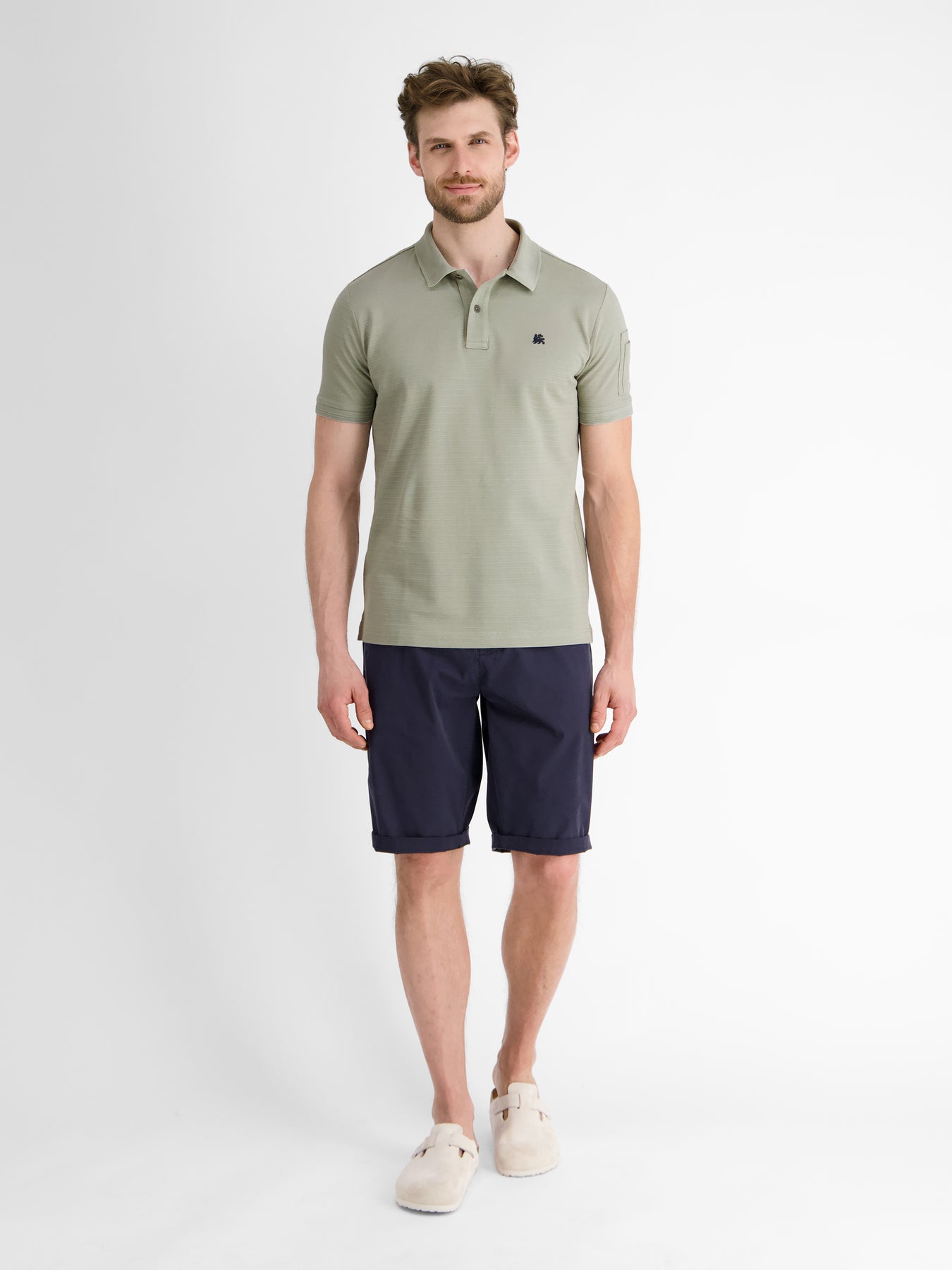 Herren Poloshirt, tonal gestreift