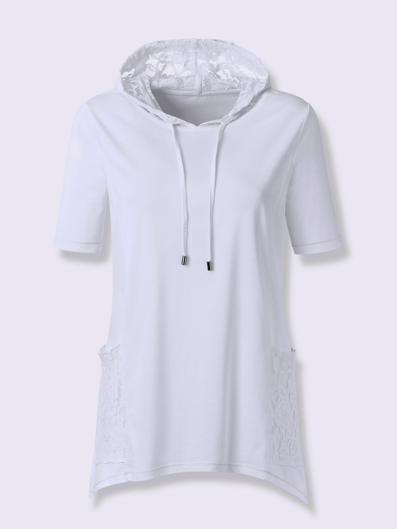 T-shirt capuche avec coulisse et lien à nouer