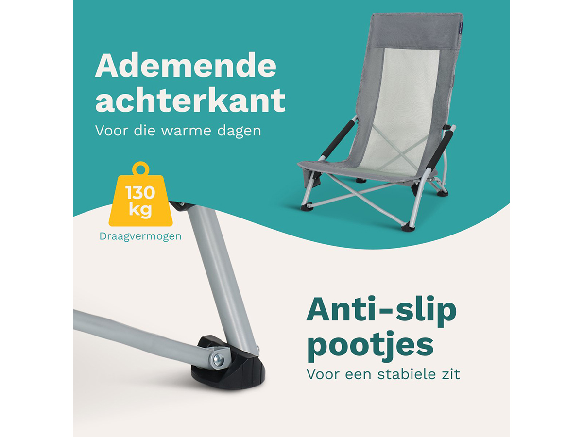TRVLMORE Beach Chair High strandstoel - Grey