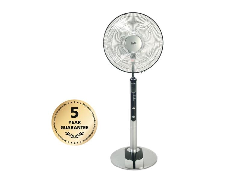 Solis Standventilator Fan-Tastic Silber Standventilator mit Fussschalter und Stoppfunktion