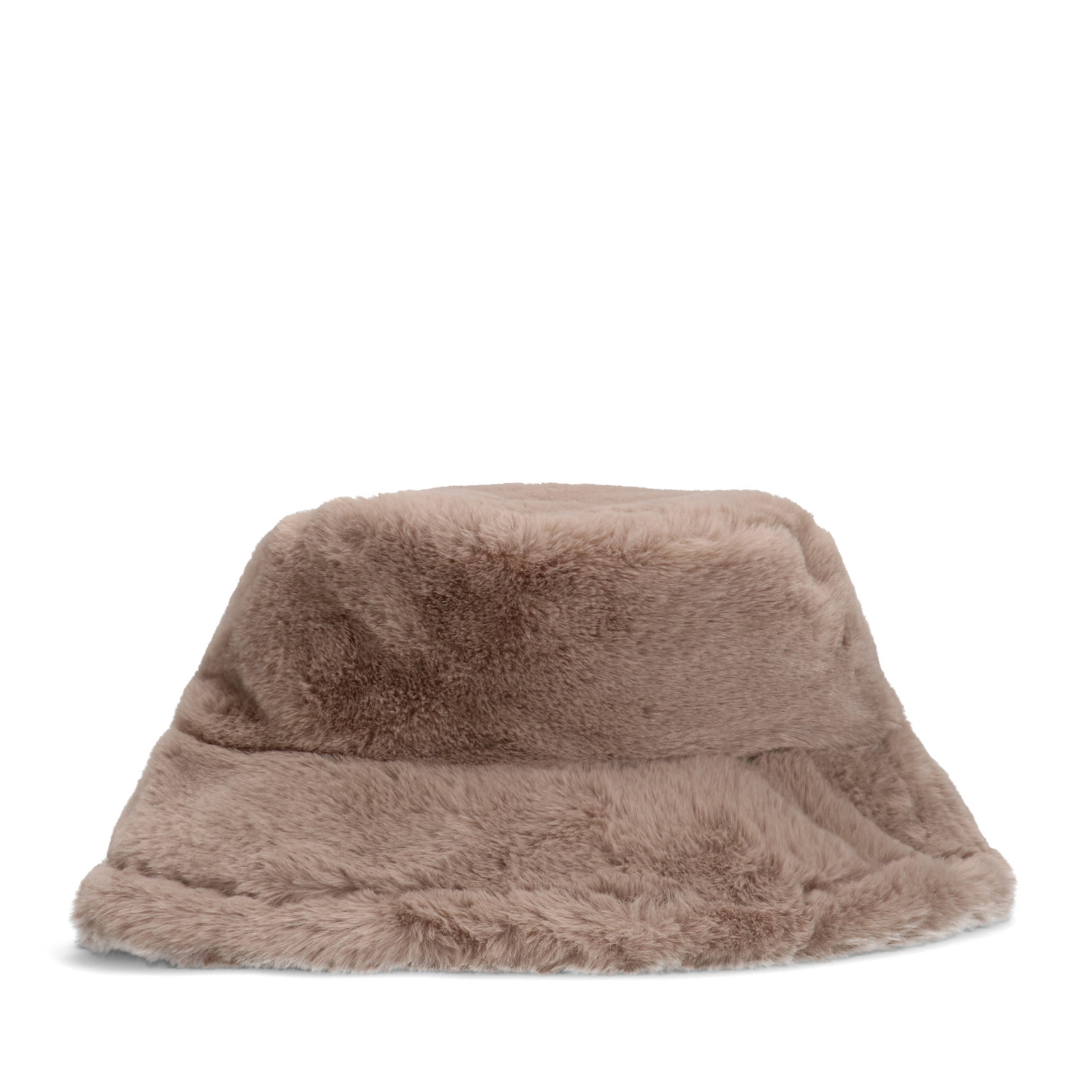 Taupe hoed van faux fur
