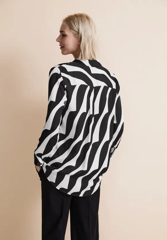 Lange Printbluse - Black