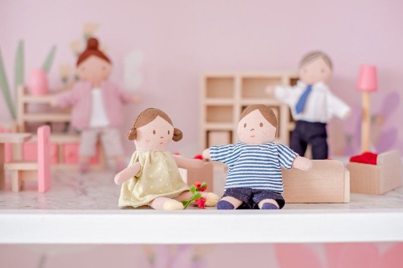 BONIKKA - Kleine Poppenfamilie - Poppen - Handgemaakt - Zachte Stoffen
