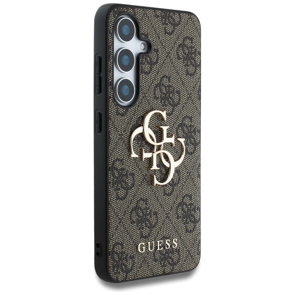 Samsung Galaxy S25  Plus Leder Hardcase Hülle 4G Big Metal Logo (GUHCS25M4GMGBR) - Braun