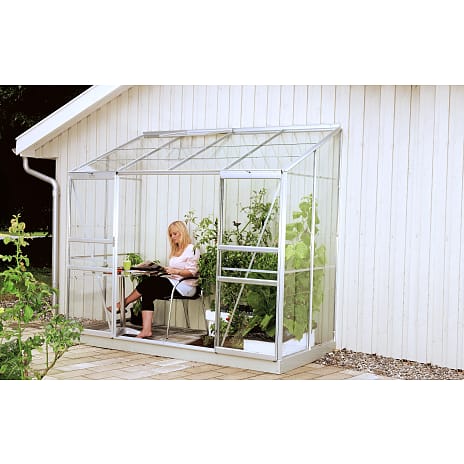 Vitavia Ida 3300 vægdrivhus inkl. sokkel - aluminium