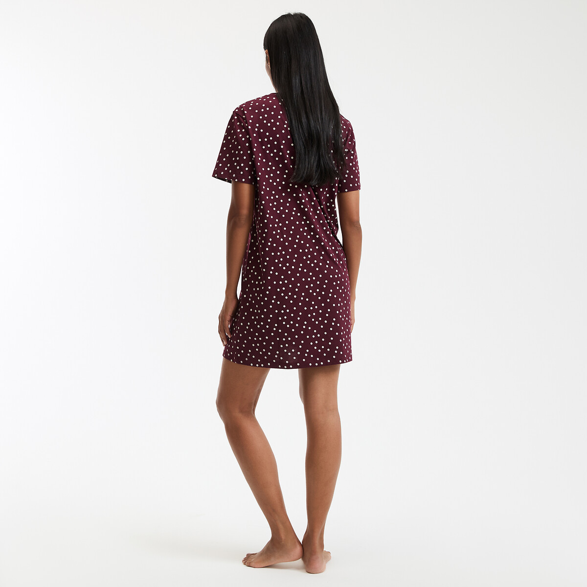 COLEÇÕES LA REDOUTE<br>Camisola de malha de algodão com estampa de bolinhas