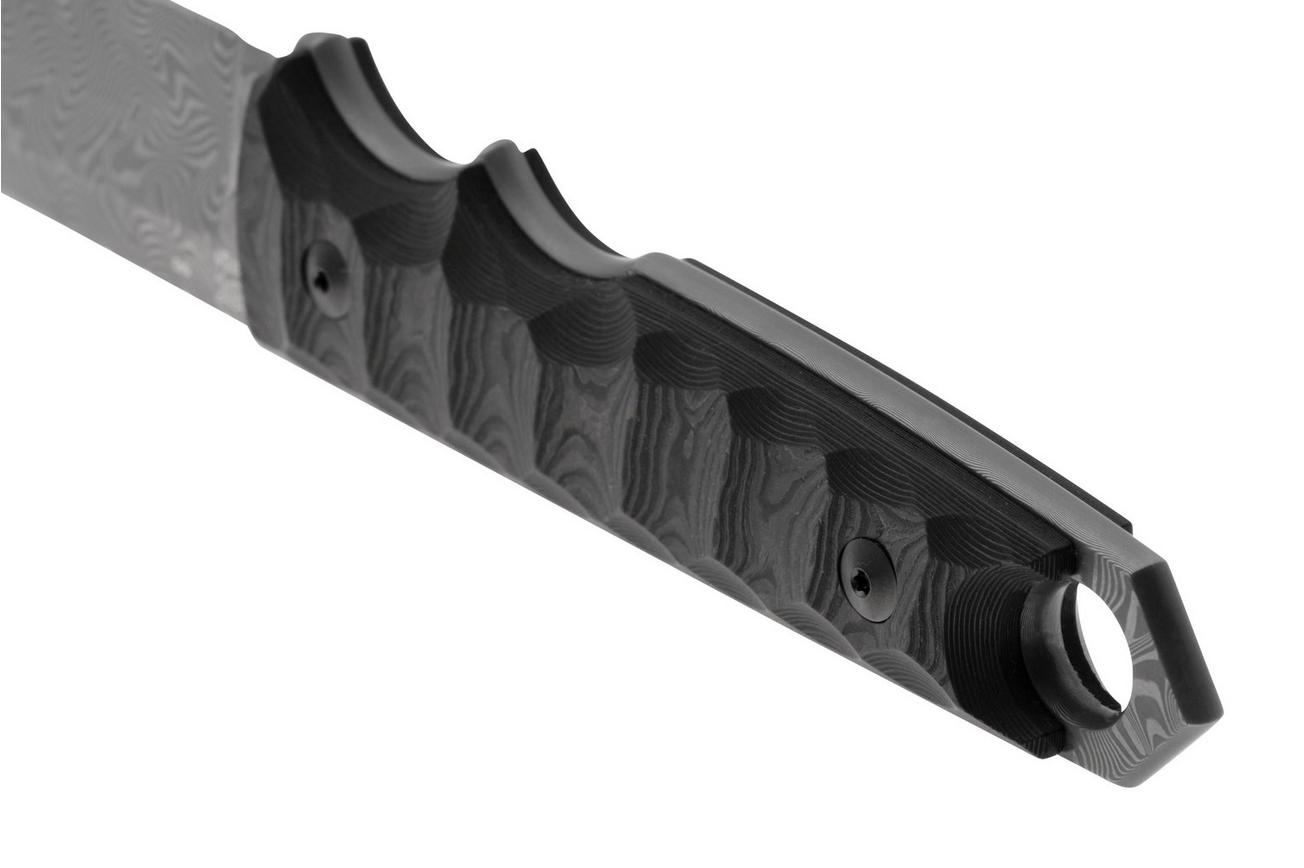 Fox Knives Ryu FX-634-DCFB, Balbachdamast Herringbone, Black Camo Carbon Fiber, vaststaand mes, Black Roc Knives design